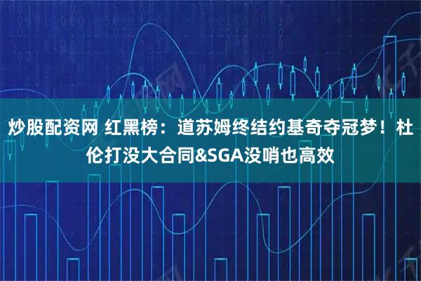 炒股配资网 红黑榜：道苏姆终结约基奇夺冠梦！杜伦打没大合同&SGA没哨也高效